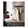 Yamazaki Jitsugyo [Gypsum board tweezers and wood screws included that make holes less noticeable] Wall-mounted hanger bar, black W60 x D4.8 x