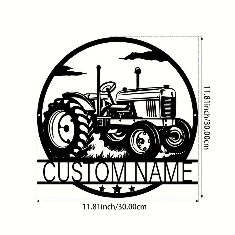 

Custom Name Tractor Wall Art Signs, Farmhouse Wall Decor, Metal Tractor Art, Ideal Presents for Porch/Patio Wall Art Decorations 30x30cm