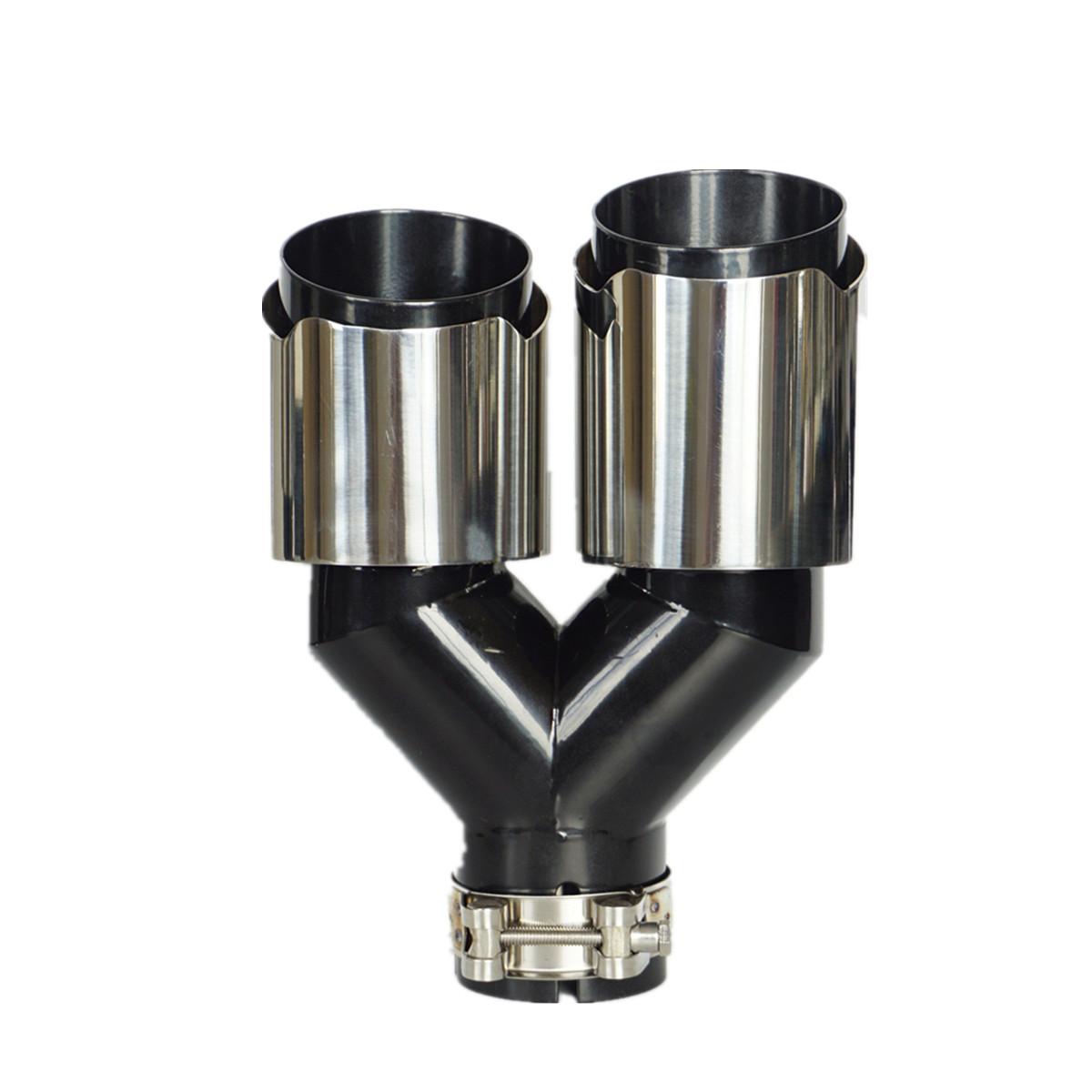 Exhaust Tip Left - 63mm Inlet 89mm Outlet 250mm Chrome/Black