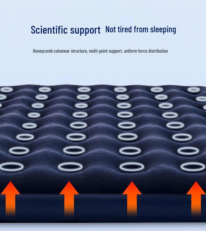 Portable Thickened Inflatable Mattress for Outdoor and Household Use, Single or Double, with Flocking Design