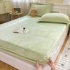 1pc Flannel Fleece Bed Sheet Solid Color Bed Cover Velvet Fitted Sheet Non-slip Bed Linen Warm 90x200 Mattress Protectors