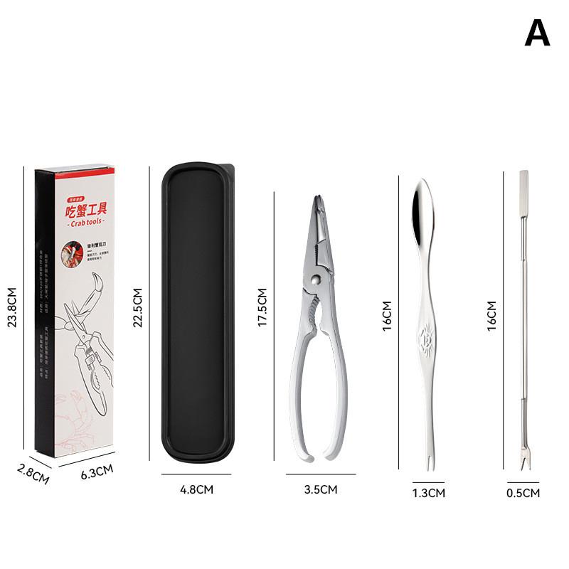 4 Pcs Seafood Tool Set Crab Shrimp Fruit Pliers Fork Spoon Set Nut Walnut Lobster Crab Cracker Tools Kitchen Accessories
