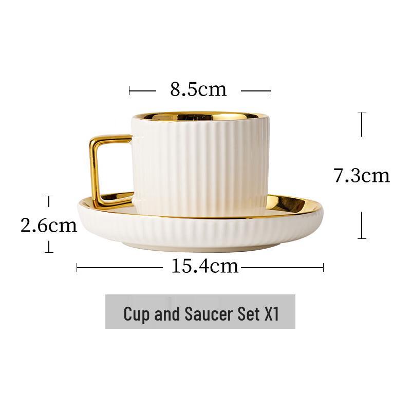 Hanyou Ceramic Striped Mug and Saucer Set