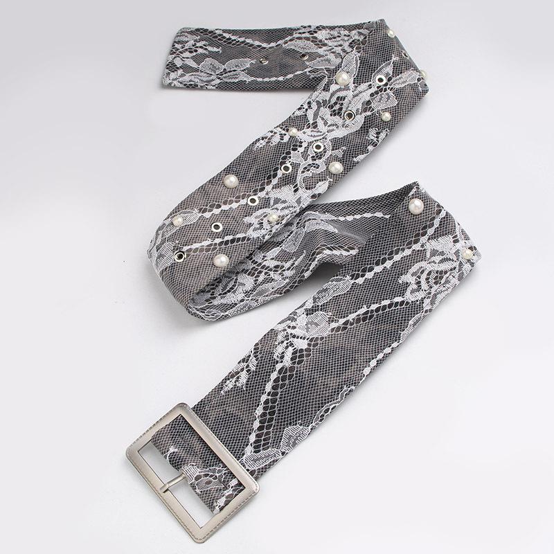 

Высококлассный женский пояс, Атмосферное кружево с жемчугом, Сладкий и элегантный пояс, Широкий, модный и мягкий, дышащий женский пояс-корсет