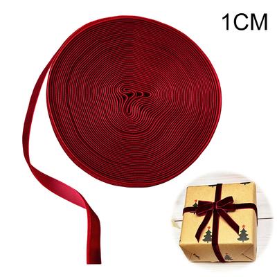Christmas Velvet Ribbon Bow Vintage Velvet Ribbon Flocking Webbing Decor for Gift Wrapping Wreath Bow Making