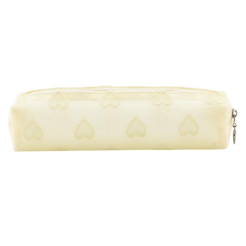 Large Capacity Transparent Mesh Pencil Case - Stylish Stationery Organizer for Students жёлтый