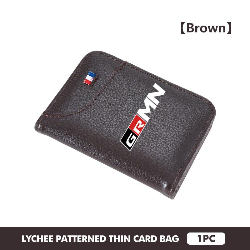 

For Toyota Carbon Fiber Car Interior Wallet Men Leather Purse Multi Card Bag Gazoo Racing TRD Corolla Yaris Chr Auris Rav4 Prado