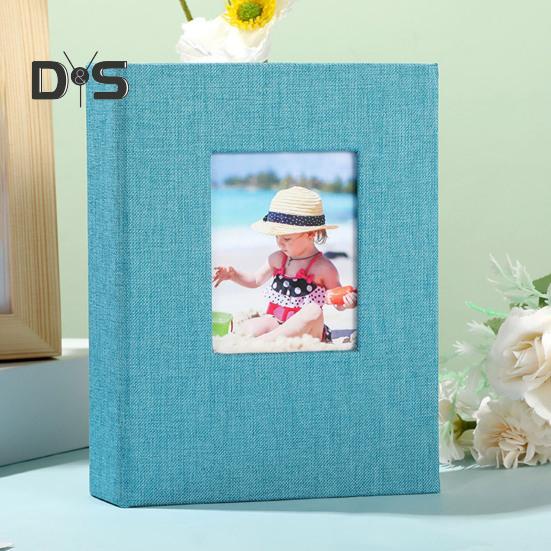 Slip-in Photo Album Linen Cover 28 Pages 56 Pockets 4x6-Inch Wedding Travel Baby Shower Kids Family Anniversary Picture Collection Book