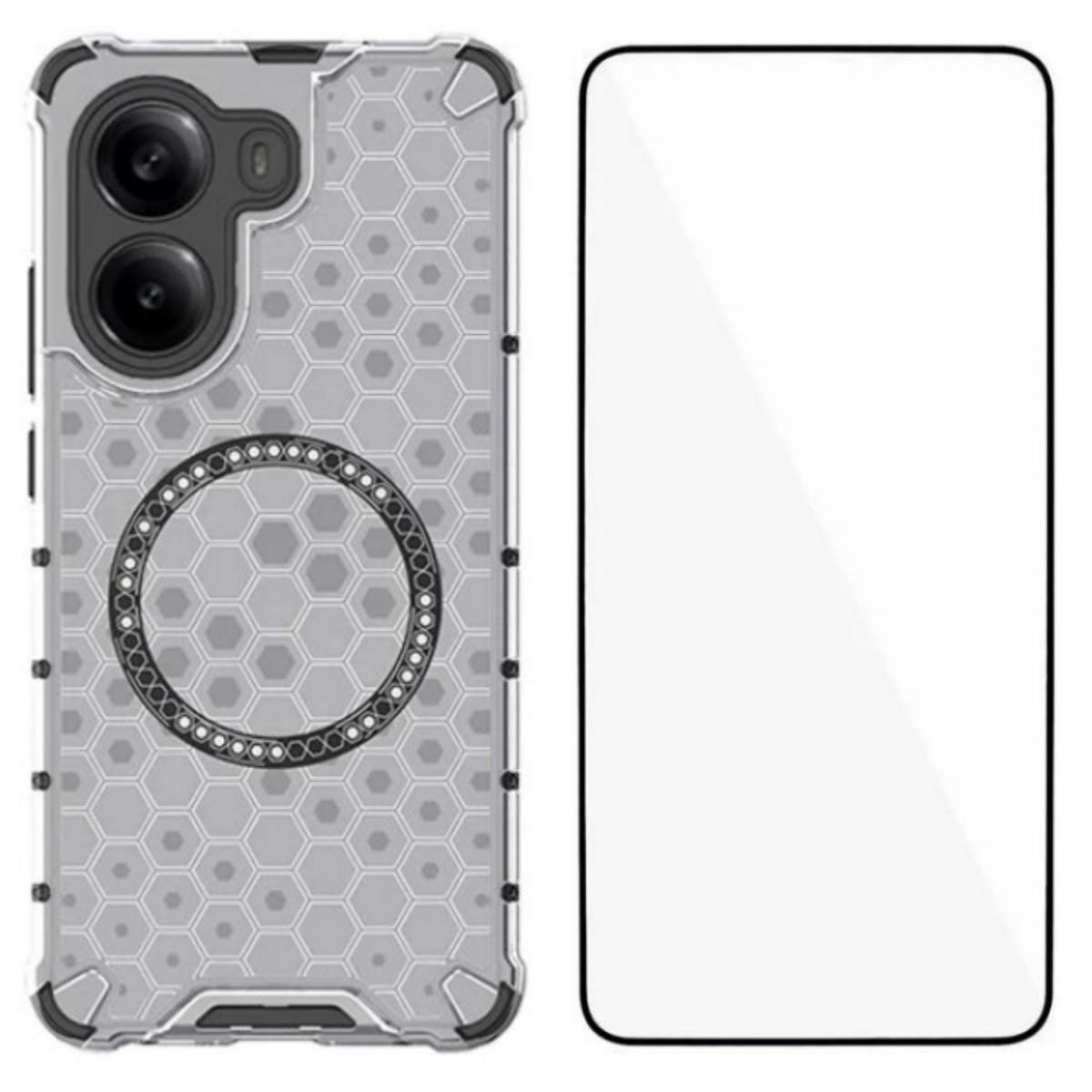 

For Xiaomi Redmi Turbo 4 5G/Xiaomi Poco X7 Pro 5G Case Compatible with MagSafe WANLONFENG FC Series TPU+PC Phone Cover with Tempered Glass Transparent