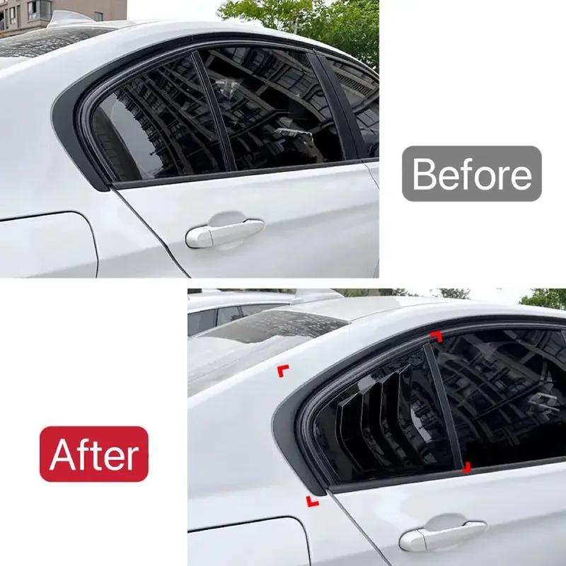 For BMW 3 Series Sedan F30 318i 320i 325i 2013- 2PCS ABS Window Quarter Louver Shutter Cover Car Rear Side Vent Scoop Trim