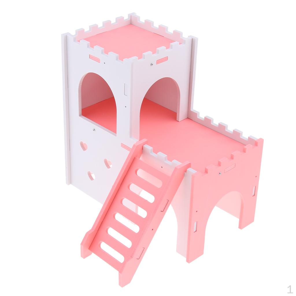 

Hutch Guinea Pigs House for Indoor Use with Hide Out and Steps рожевий