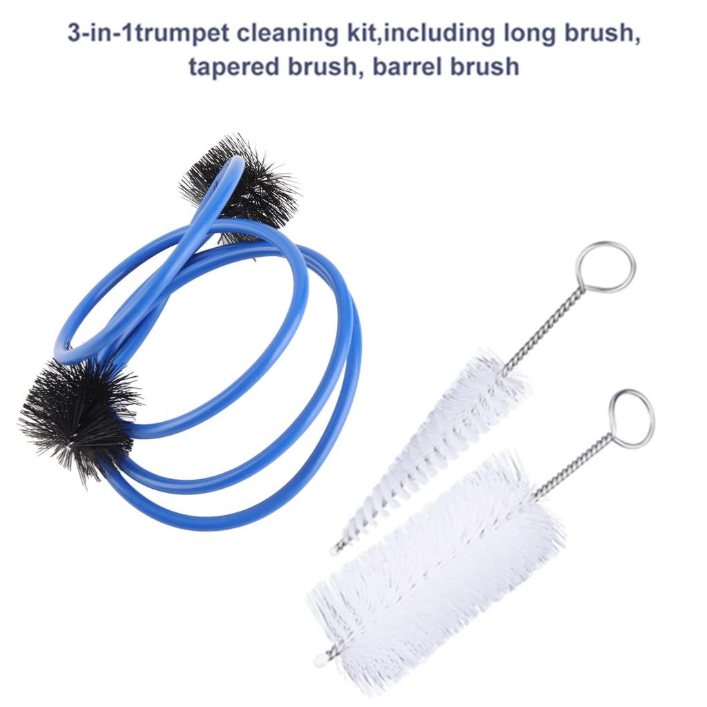 Trumpet Instrument Cleaning Dilwe Instrument Brush Trumpet Cleaning Brush Care Lightweight Convenient Instrument Cleaning 3in1 Brush Maintenance Kit