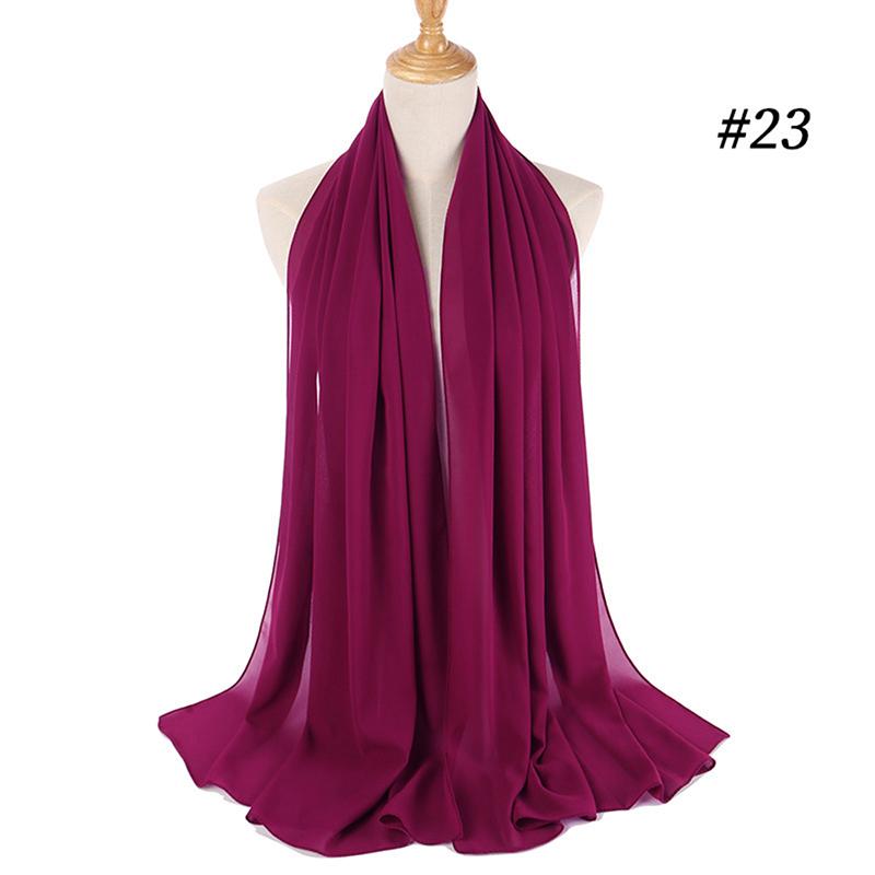 Muslim Chiffon Hijab Women Bubble Chiffon Scarf For Women Ladies Veil Muslim Islam Solid Color Malaysia Musulman Wrap Scarves
