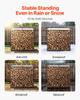Firewood Rack with Sloped Roof, 143cm Outdoor Firewood Holder, 1/4 Cord Log Storage Shed, 299kg Max Weight Capacity, Powder-Coated Metal Wood Storage