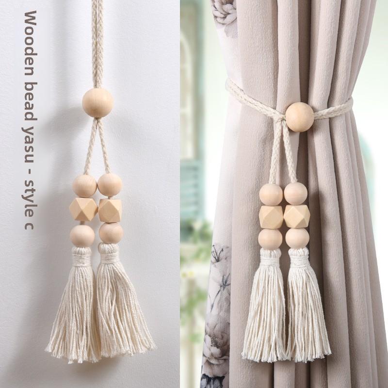 Nordic minimalist curtain tiebacks, boho-chic homestay style. Securely hold sheer curtains, tidy & stylish, adds fresh vibes