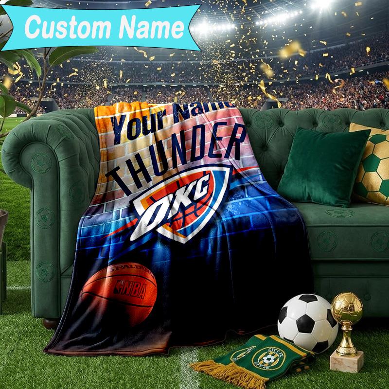 Custom Name Blanket Oklahoma Sports Team Blanket Bedding Blanket for Travel, Camping, Living Rooms, Offices, Sofas, Fan Christmas Gift