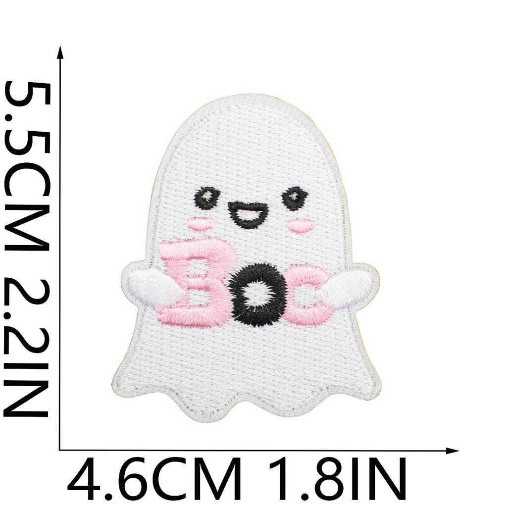 Ghost Embroidery Cloth Sticker Halloween Piao Ghost Patch Sticker Festive Atmosphere Dress Up Embroidery Label Pumpkin Spider Web
