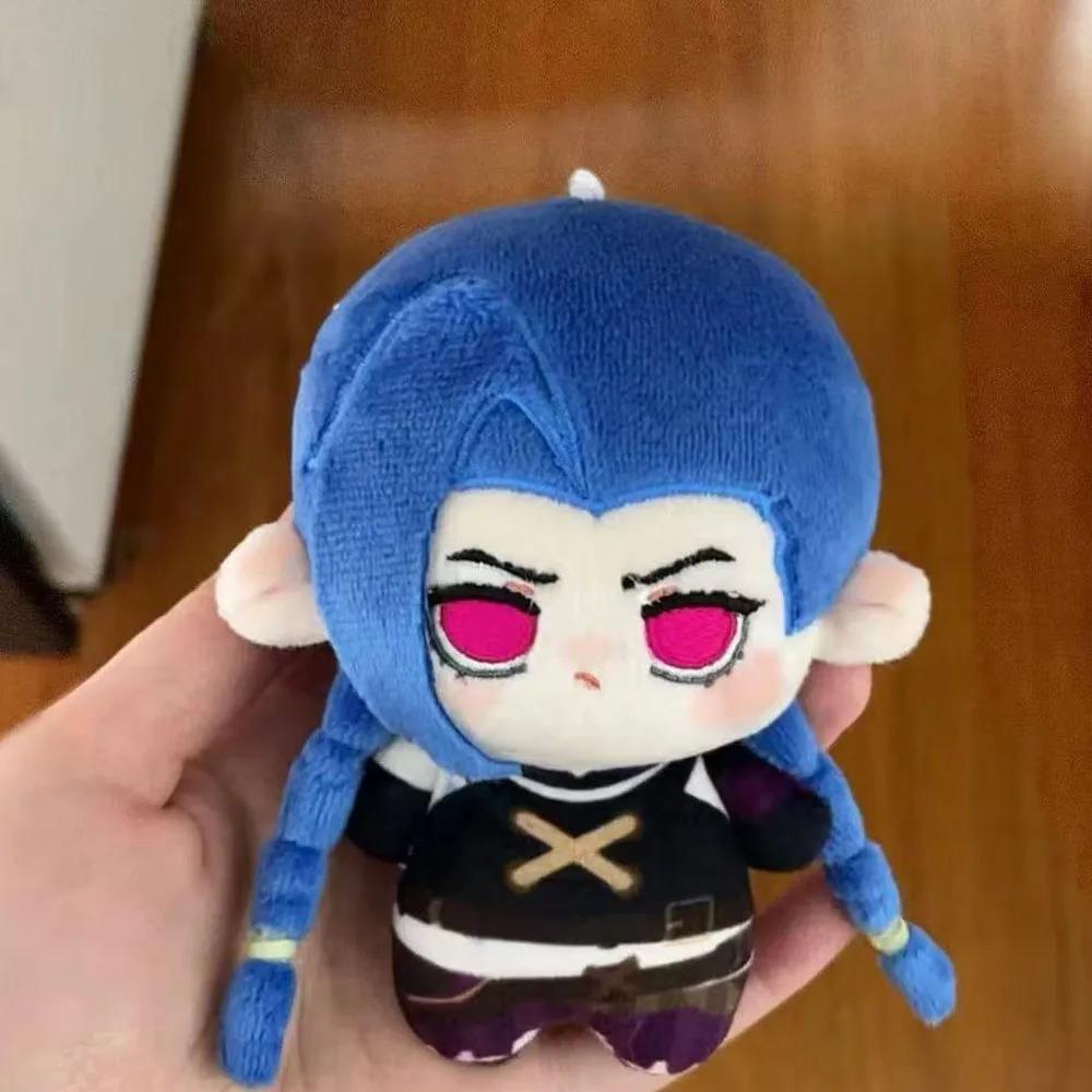 Cool Eyes 10cm Stuffed Anime Game Character Powder Jinx Plush Toys Keychain Bag Pendant Cosplay Cartoon Plushie Doll Decor Gift About 10cm