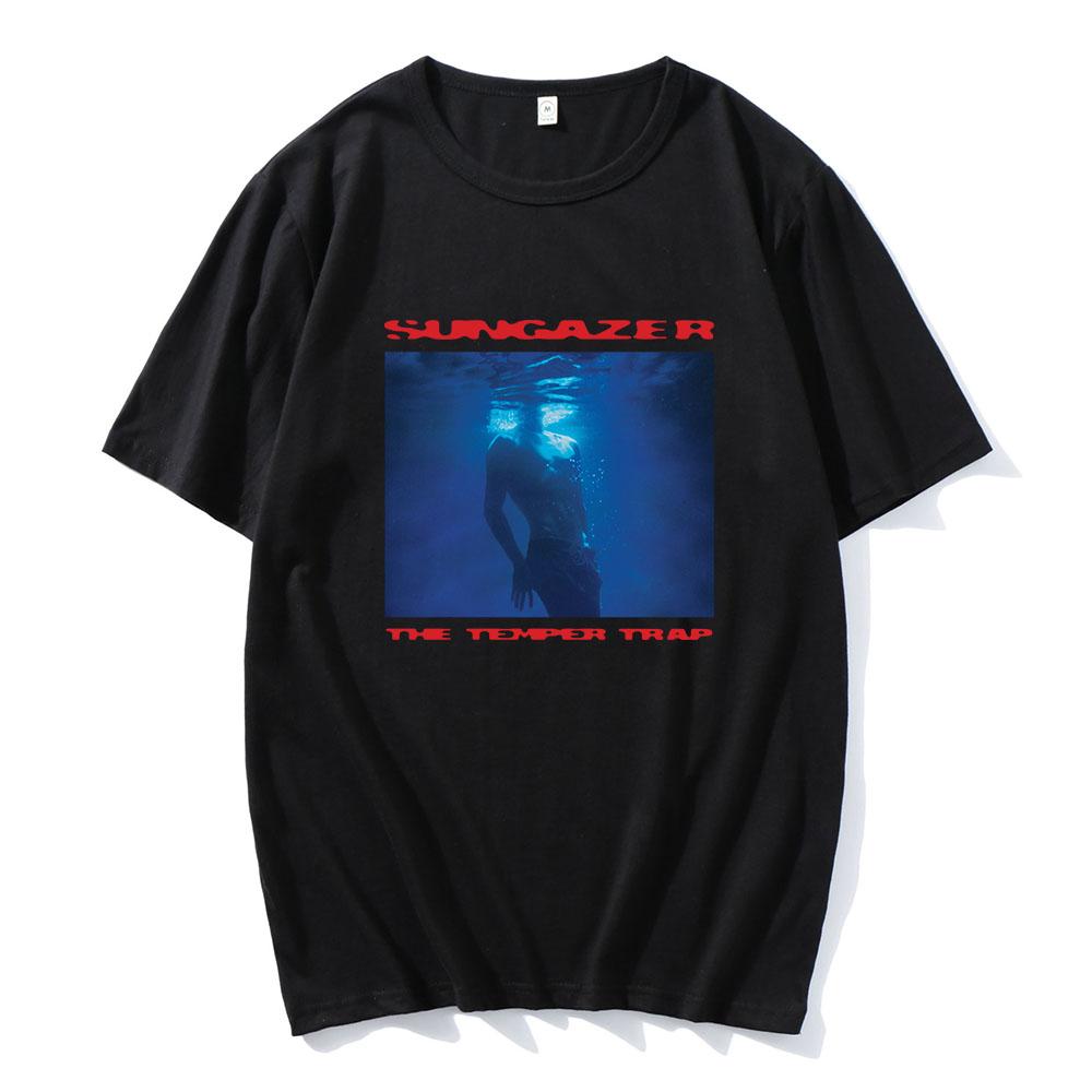 The Temper Trap Sungazer Album T-shirt Summer O-neck Short Sleeve Male Tshirts Unisex Streetwear Cotton Soft Casual Mens Tees XS чёрный