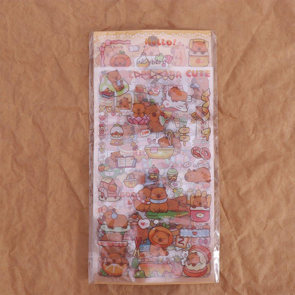 Fashion Stacking Capybara Stickers Funny Cartoon Kapibara Sticker  Children