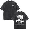 Gewaschene T-Shirts Herren Mode Vintage Oversize T-Shirts Harajuku T-Shirt