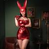 Sexy Underwear Wild Patent Leather Nightclub Dance Bunny Hip Dress Suspender Nightdress Women's Locomotive Suit Suit