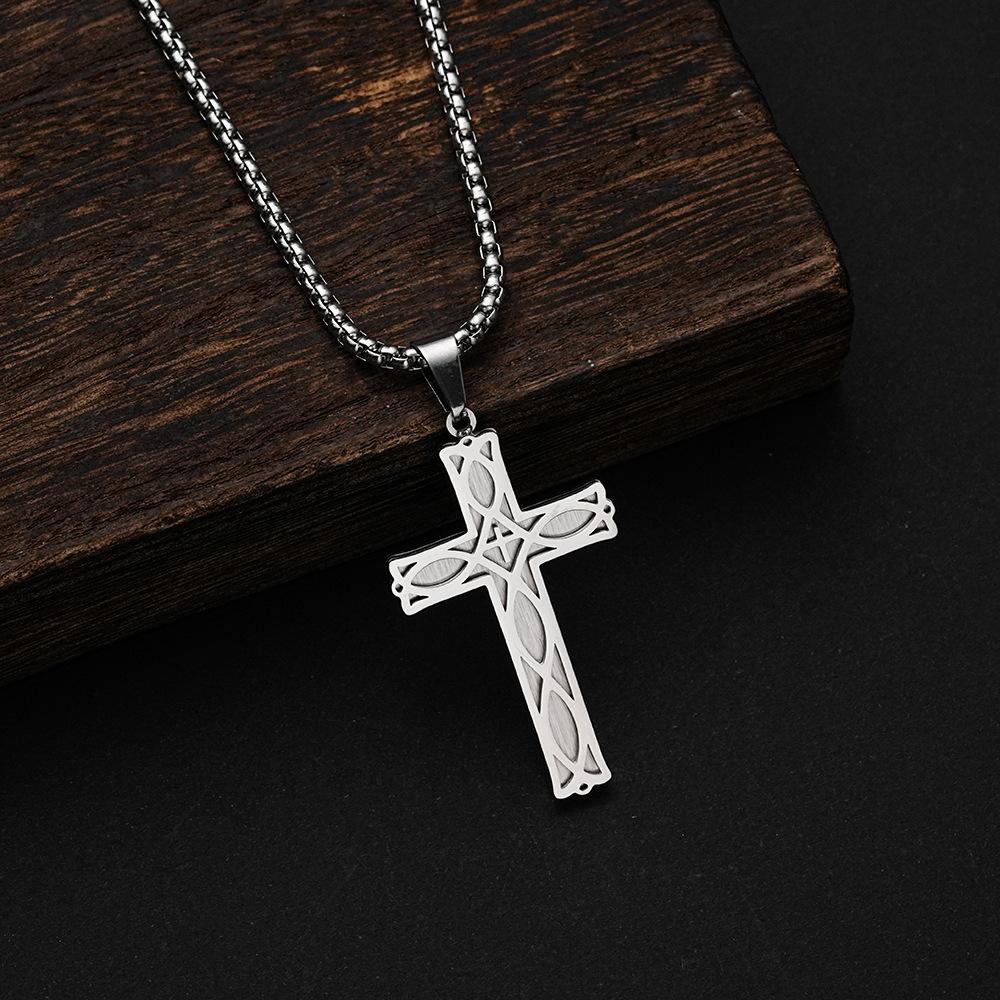 2026 Irish Knot Cross Pendant Simple Trendy Men's and Women's Cross Necklace Ornament
