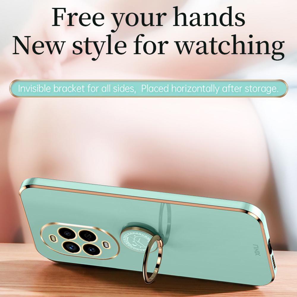 

For Huawei nova 13 Pro 5G Case Ring Kickstand Electroplating TPU Phone Cover Blue