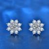 Genuine 0 .5ct D Color Moissanite Earrings 925 Sterling Silver Flower Earrings For Women Bride Sparkling Wedding Jewelry Gifts
