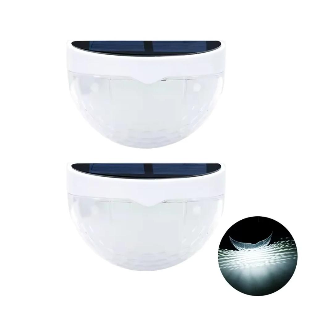 2PCS Waterproof LED Solar Step Lights, Outdoor Wall Mount Stair Lights, Auto On/Off Night Lights for Garden Pathway Yard Deck Decoration