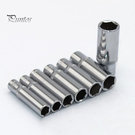 Puntos 1/4inch Deep Socket 4-14mm Hex Nut Driver Wrench Car Repair Tool Accessories