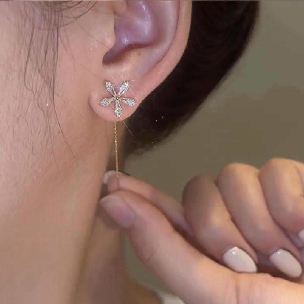 1 Pair Women Earrings Alloy Plating Gilrs Flower Fashion Party Decorations Girlfriend Jewelries Jewelry Earring