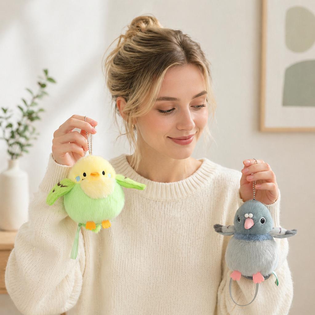 5 Stile Niedliche Mini Stehende Haustier Vogel Plüschtiere Weiche Papagei Tauben Puppen Lustiger Anhänger Für Kinder
