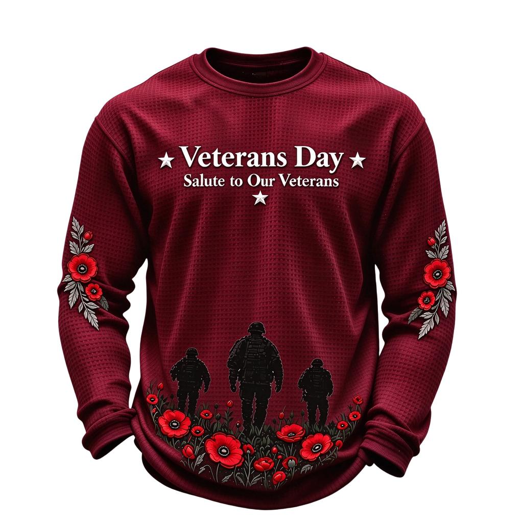 Men's Knit Crewneck Long Sleeve Shirt for Casual or Everyday Wear