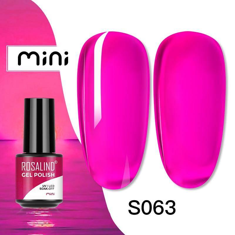 ROSALIND Mini Pure Color Gel 80 Colors Nail Polish Soak Off UV LED Gel Polish Varnish Lacquer Semi Permanent Base Top Coat For Nail Art Design