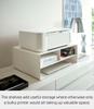 Yamazaki Printer Storage W48 x D37 x Tower 4348 Two-Way Rack, White, Approx. H19cm,