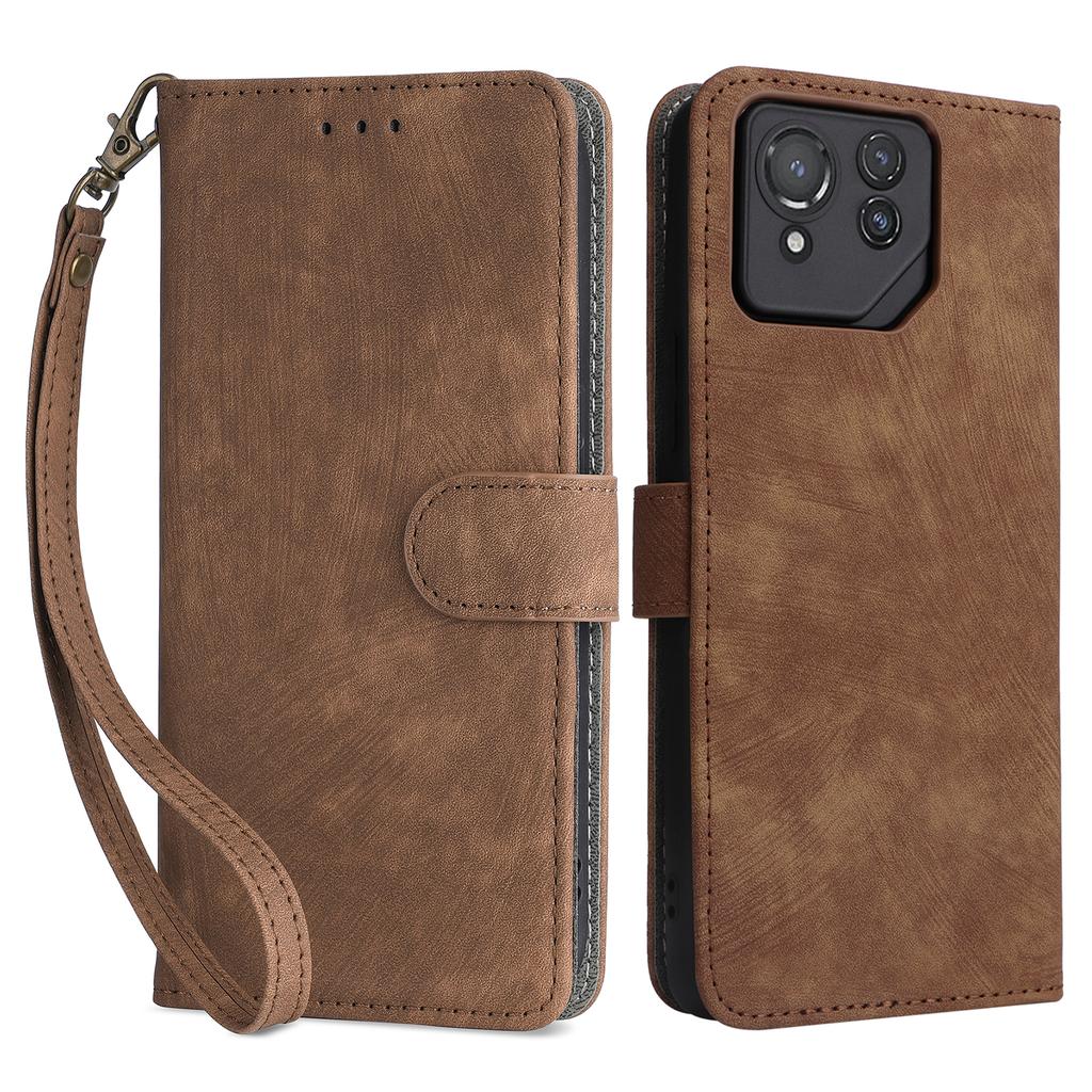 For Asus ROG Phone 8 Pro 5G/8 5G Case RFID Blocking Wallet Cover with Hand Strap
