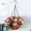 Spring Simulation Flower Hanging Basket No Need Water Non-fading Beautiful Realistic Home Decoration Artificial Flowers Hanging Pot Decoration