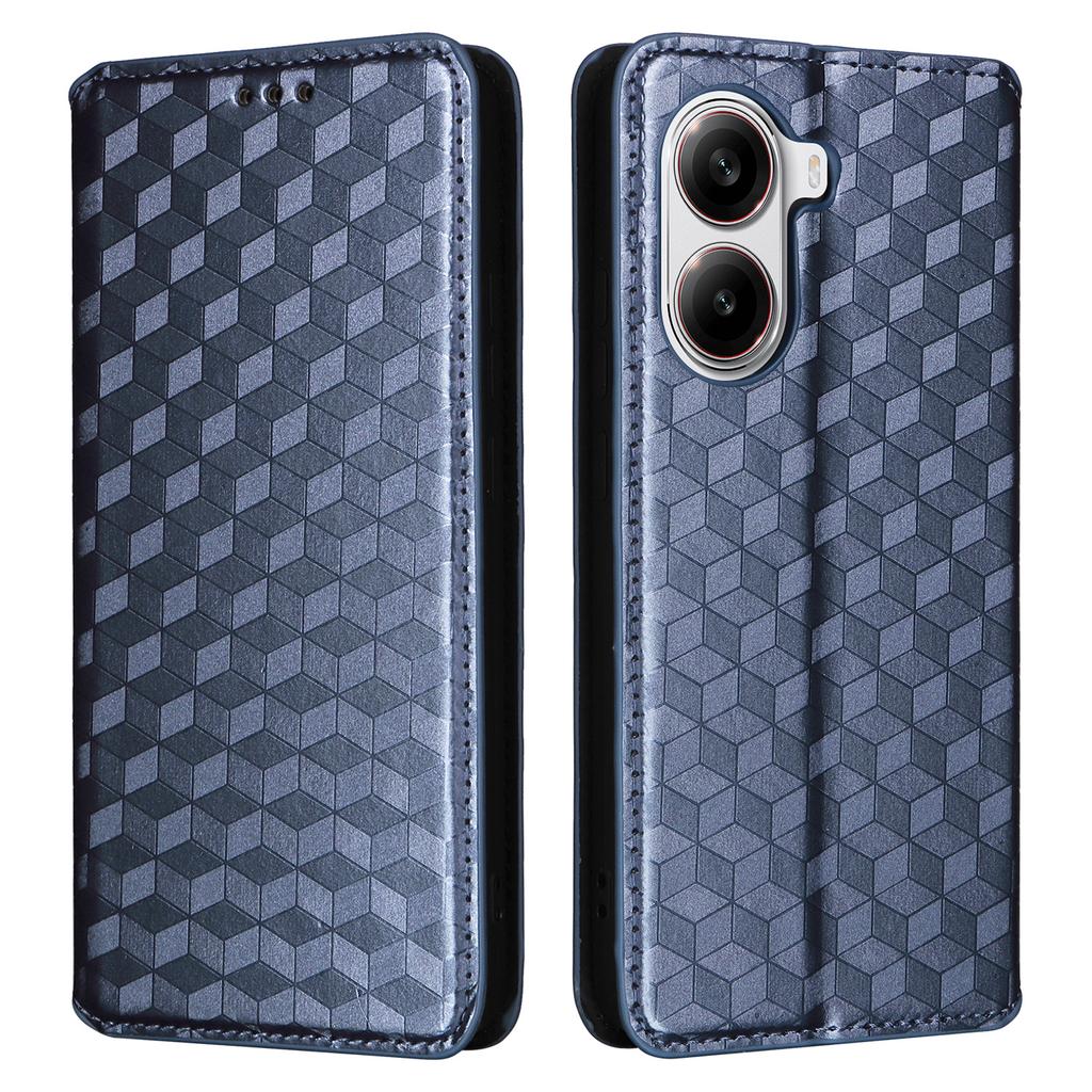 For Xiaomi Poco X7 Pro 5G/Redmi Turbo 4 5G Wallet Case Rhombus Imprinted Leather Phone Cover