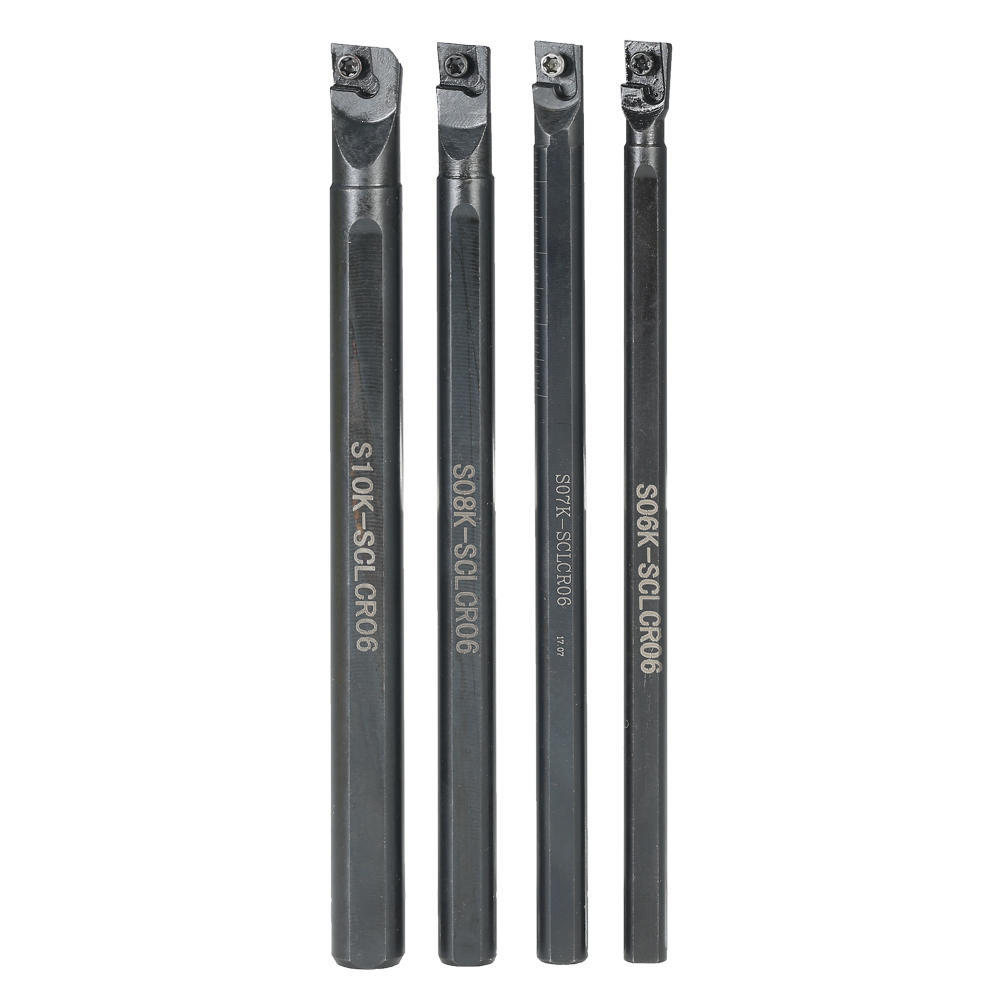 10pcs Box CCMT060204 HM Carbide Inserts + 6 7 8 10mm SCLCR06 Holder Boring Bar + 4pcs Wrench Lathe Turning Tool