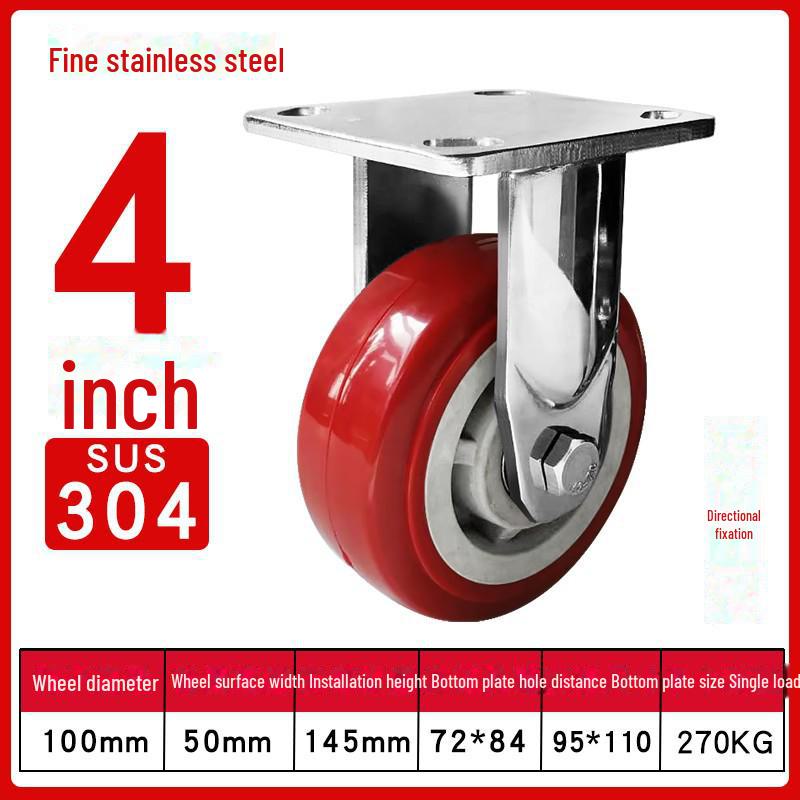Medium 304 Stainless Steel Silent Caster Wheels with Brakes - Available In 3", 4", and 5" Sizes (Anti-Rust & Labor-Saving)