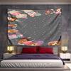 Cute Dogs In Winter Hats On Snowy Background Pattern Wall Hanging Tapestry Decorative Tapestry Home Decor for Bedroom and Living Room