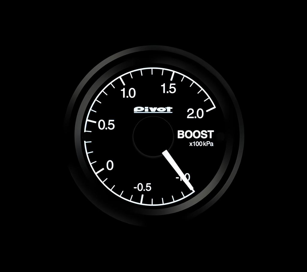 Pivot GT GAUGE-52 Boost Meter, White Lighting GSB-5