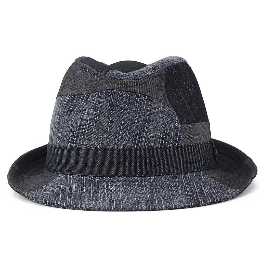 RUBEN Ruben Denim Size 58cm Black Hat, Fedora, Patchwork, Spring/Summer, (Approx. 55.5cm-58.5cm),