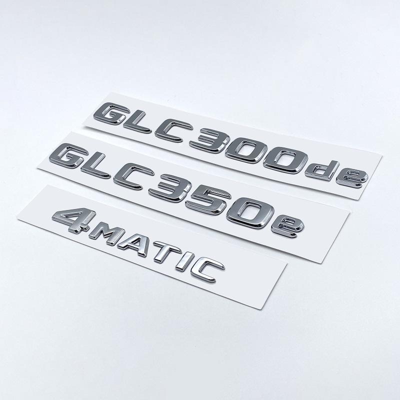 HVYWS1 3D chromuotos juodos raidės GLC300de GLC300e GLC350e GLC400e 4Matic emblema Mercedes Benz GLC X253 automobilio bagažinės logotipui lipdukas