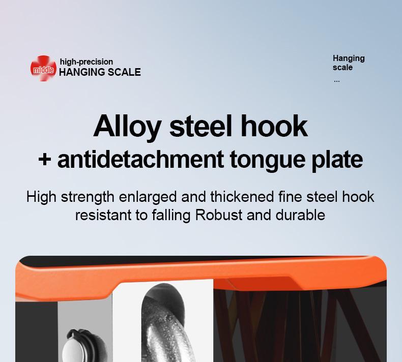 2000kg Wireless Handheld Electronic Crane Scale - High Precision, Portable, Direct-Reading 2t Hook Scale