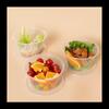 NHZHIW Disposable Round Food Containers with Lids (100 Sets)