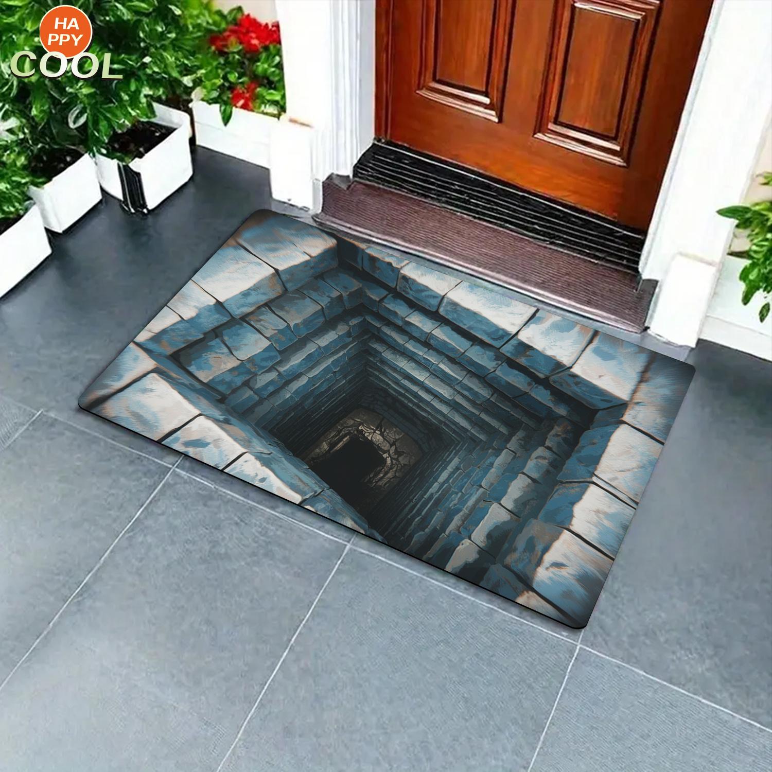 

3D Коврик с иллюзией каменной ямы - Креативный и поверхностный для кухни, дома, ванной комнаты, прихожей, балкона, аксессуары для ванной комнаты, декоративный 30X50CM