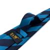 [S&W SHLAX&WING] Striped Tie for Men, Deep Blue Cerulean Stripe, for Business Suit Jackets, Skinny Fit 6cm