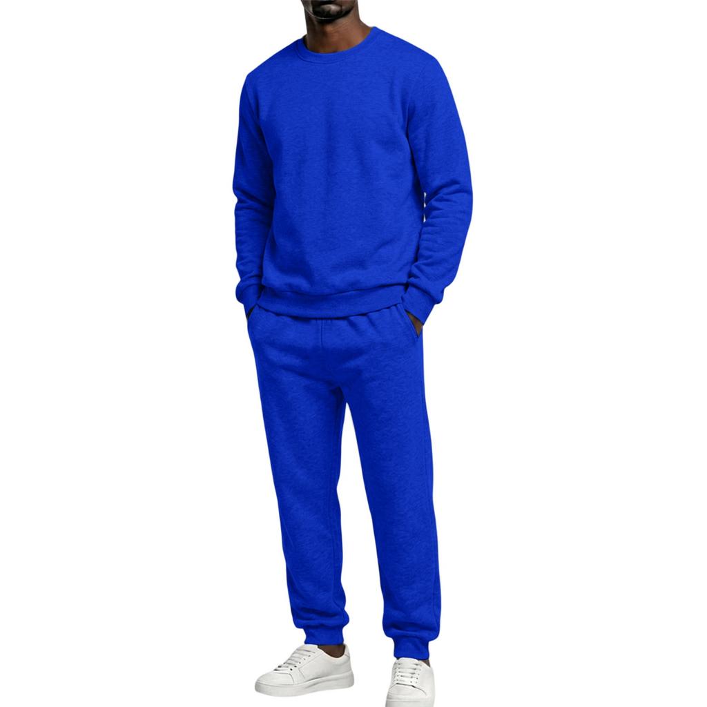 Unisex Sweatsuit Set Casual Loose Fit Neck Sweatshirt and Sweatpants for Men and Women